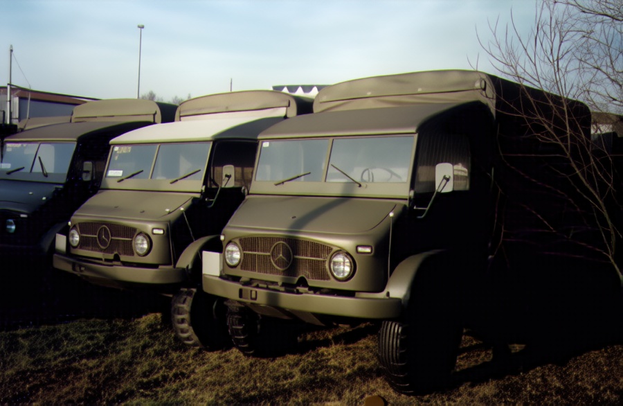 Swiss Army UNIMOG-S 404.1 classic military troop carrier vehicle